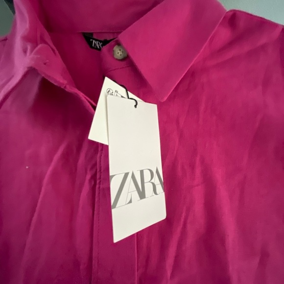 Zara Fuchsia Button Down Shirt - Picture 2 of 4